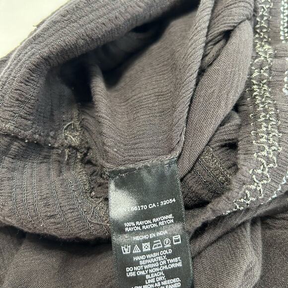 Anthropologie Ett:Twa Sulawesi Smocked Harem Pants Black Rayon EUC Size Small - Picture 6 of 9